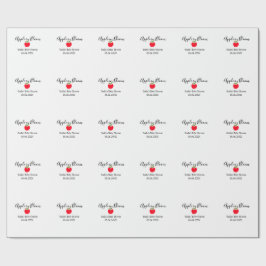 Papel De Presente Apple in bloom baby shower red apple name date 