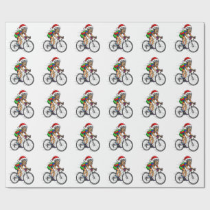 Papel De Presente Apresentador de Natal Ciclista de Natal Bicicleta 
