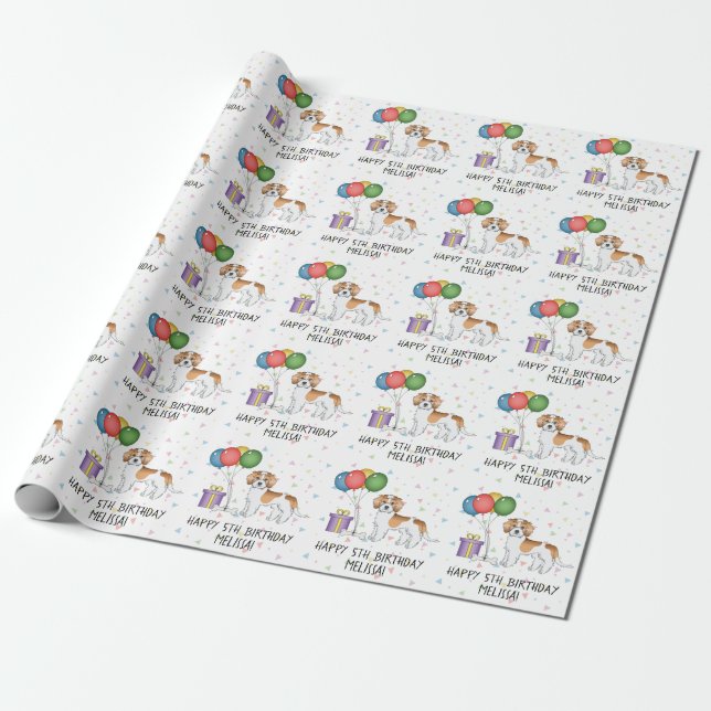Papel De Presente Apricot: Mini Goldendoodle Dog Birthday (Desenrolado)