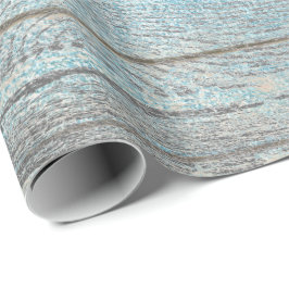 Papel De Presente Aqua Blue Ocean Grungy Silver Cinza Rustic