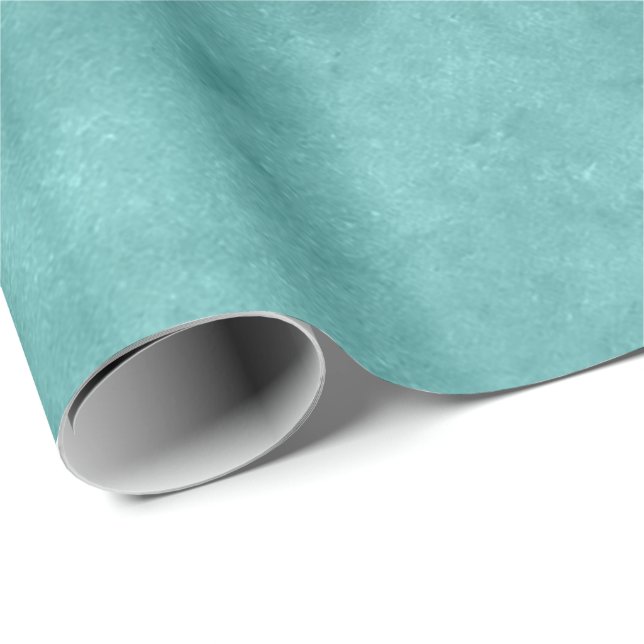 Papel De Presente Aqua Blue Ocean Marble Molten Pastel VIP (Ponta do rolo)