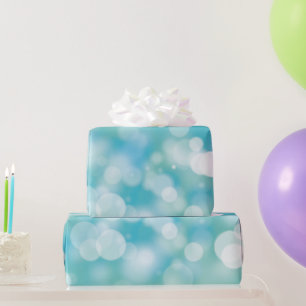 Papel De Presente Aqua Bokeh Party Lights