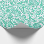 Papel De Presente Aqua Floral Tropical Damasco Moderno<br><div class="desc">Um padrão floral moderno e lindo com um toque tropical em aqua e branco,  este design faz uma declaração adorável. Adequado para todas as ocasiões,  é uma escolha versátil para ter à mão para essas ocasiões de dar presentes.</div>