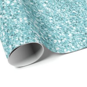 Papel De Presente Aqua Glitz Glitter 