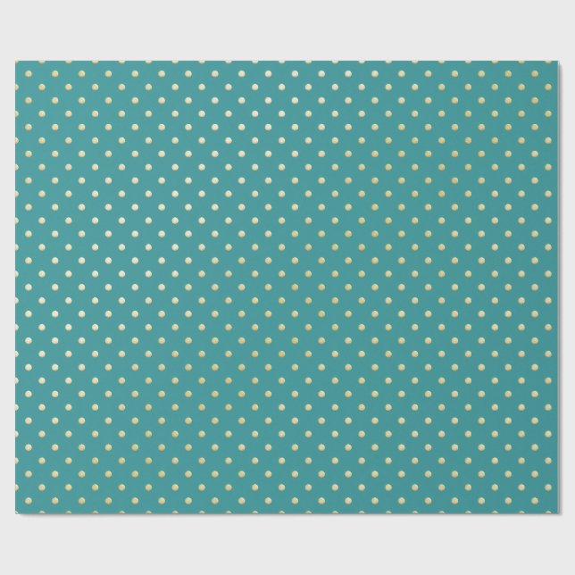 Papel De Presente Aqua & Teal Christmas Wrapping Paper with Gold Acc (Aberto)