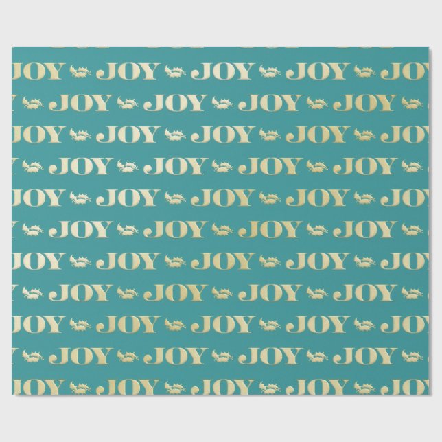 Papel De Presente Aqua & Teal Christmas Wrapping Paper with Gold Acc (Aberto)