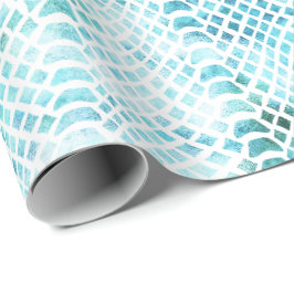 Papel De Presente Aqua Teal Cobra Impressão