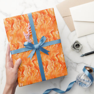 Papel De Presente Aquarela Abstrata Laranja