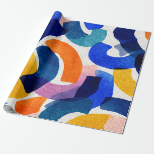 Papel De Presente Aquarela Abstrata Vibrante   Arte Moderna