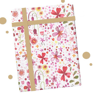 Papel De Presente Aquarela de Flor Selvagem