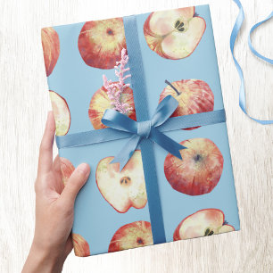 Papel De Presente Aquarela de Fruta de maçã