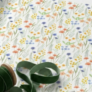 Papel De Presente Aquarela Flor Silvestre 