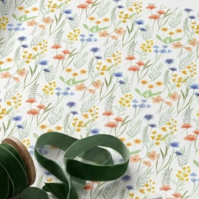 Papel De Presente Aquarela Flor Silvestre  (Criador carregado)