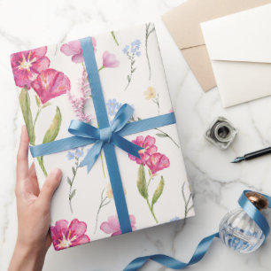Papel De Presente Aquarela Flor Silvestre
