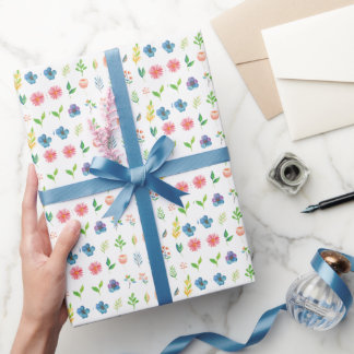 Papel De Presente Aquarela Floral