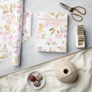 Papel De Presente Aquarela Floral