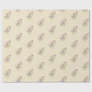 Papel De Presente Aquarela Floral Suave Estilo Minimalista Vintage