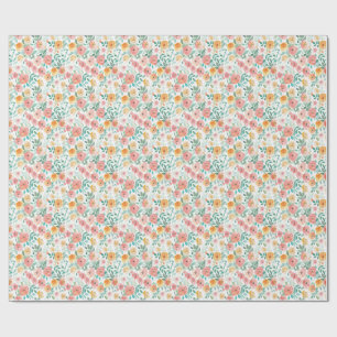 Papel De Presente Aquarela Pastel Floral