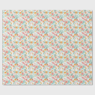 Papel De Presente Aquarela Pastel Floral