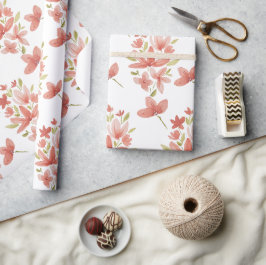 Papel De Presente Aquarela Pintada à Mão de Jardim de Primavera Fres