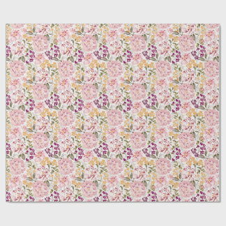 Papel De Presente Aquarela Romântica Peônia Floral Rosa Corado