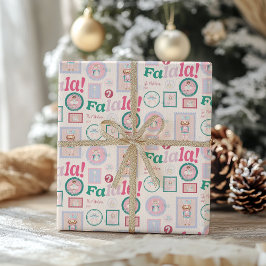 Papel De Presente Aqueça o Natal Groovy Pastel Retro