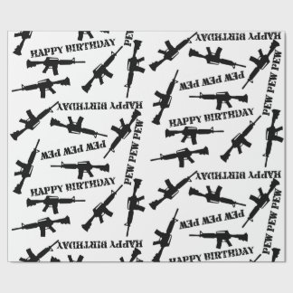 Papel De Presente Ar-15 Themed Birthday Gift Wrap