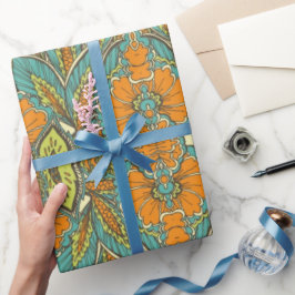 Papel De Presente Arabic Boho Elegant Floral Marroquino