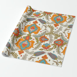 Papel De Presente Arabic Boho Elegant Floral Marroquino