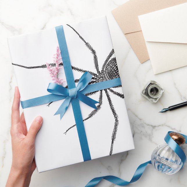 Papel De Presente Aranha de Pernas Longas Preta Aranha Assustadora (Criador carregado)