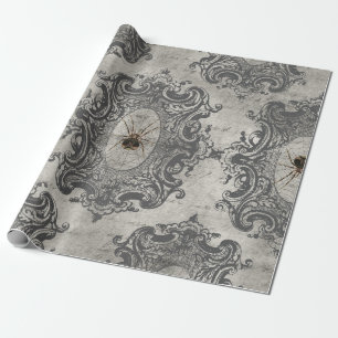 Papel De Presente Aranha grande enquadrada na Cinza leve