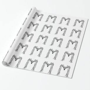 Papel De Presente aranha. preto e branco
