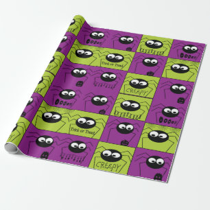 Papel De Presente Aranhas bonitas de Halloween