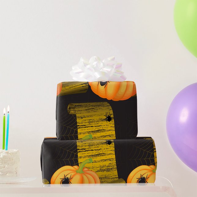 Papel De Presente Aranhas E Abóbora (Criador carregado)