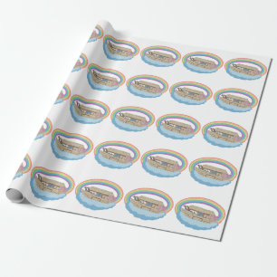 Papel De Presente Arca de Rainbow Noah's em Branco