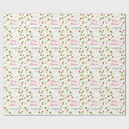 Papel De Presente Arch shape cherry blossom red green baby shower na