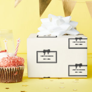 Papel De Presente Arco Chic Negro Personalizado Papel de enrolamento