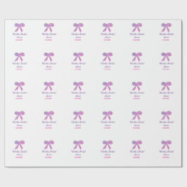 Papel De Presente Arco de casamento brilho brilho rosa roxo nome