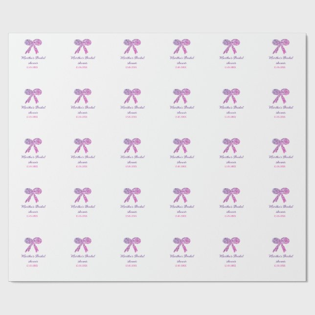 Papel De Presente Arco de casamento brilho brilho rosa roxo nome (Aberto)