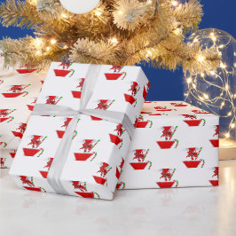 Papel De Presente Arco de Natal em Martini de Férias com Cana de Açú