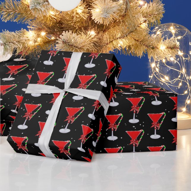 Papel De Presente Arco de Natal em Martini de Férias com Cana de Açú (Feriados)