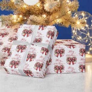 Papel De Presente Arco de Natal Festivo, Tipografia Feliz Natal