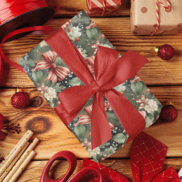 Papel De Presente Arco elegante de doces alegres de Natal