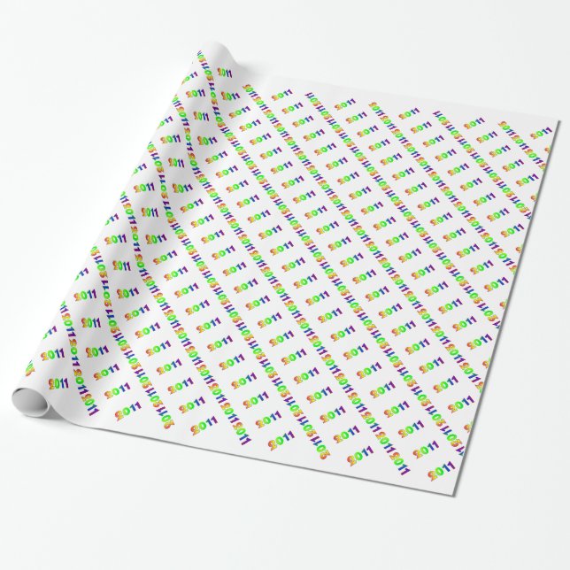 Papel De Presente Arco-íris "2011" (Desenrolado)
