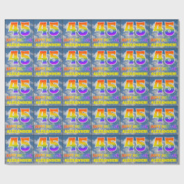 Papel De Presente Arco-Íris "45" e "FELIZ ANIVERSÁRIO", Nuvens, Céu