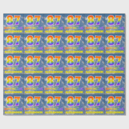 Papel De Presente Arco-Íris "87" e "FELIZ ANIVERSÁRIO", Nuvens, Céu