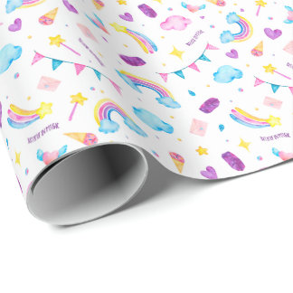 Papel De Presente Arco-Íris - Acredite em Mágica