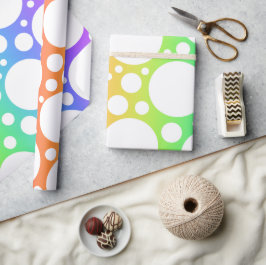 Papel De Presente Arco-íris com Bolinhas