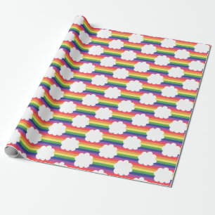 Papel De Presente Arco-íris com Nuvens