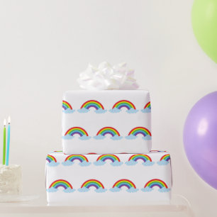 Papel De Presente Arco-íris de Aceitação do Autismo Padrão Colorido 